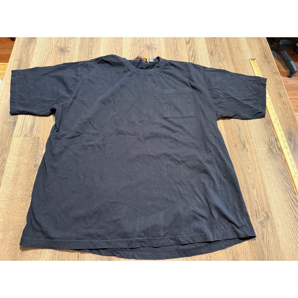 Falcon Bay Pocket T-Shirt Mens 5XLT Black Adult Short Sleeve Cotton Solid Good